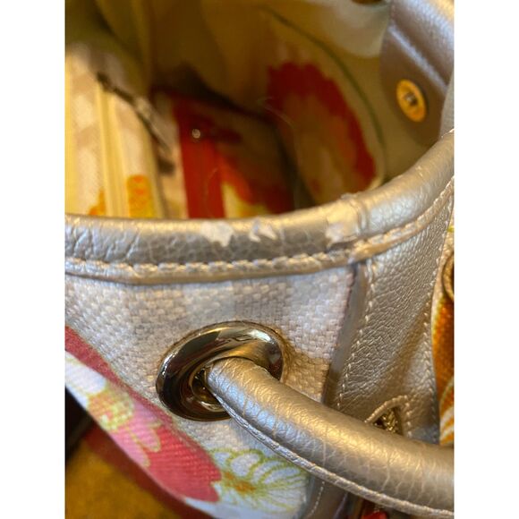 Spartina 449 Daufuskie Island Floral Shoulder Bag Leather Linen and Wallet - Picture 12 of 14